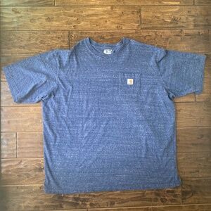 CARHARTT Loose Fit Pullover T-Shirt Tee Men Size 3XL Blue Pocket Short Sleeve